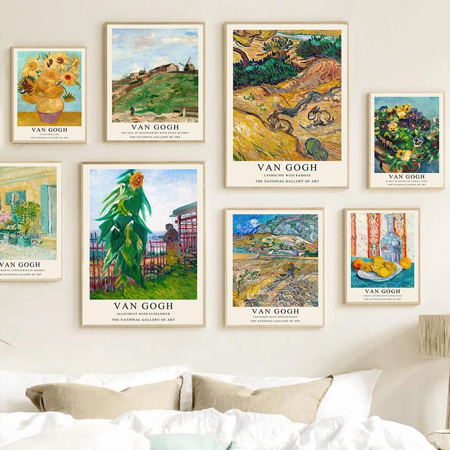 Van Gogh Art Gallery Wall Canvas Posters — Considered Home Styling — Front view