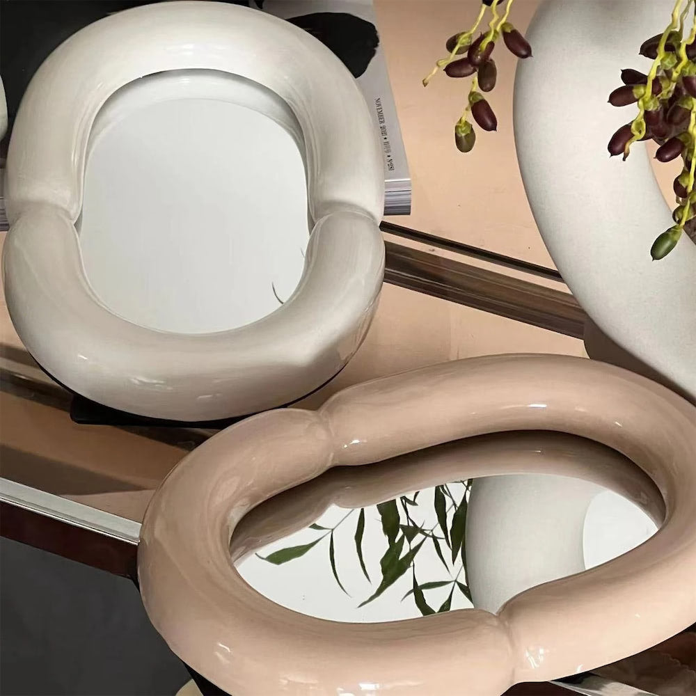 Vanilla Girl Ceramic Makeup Mirror — Considered Home Styling — Detail