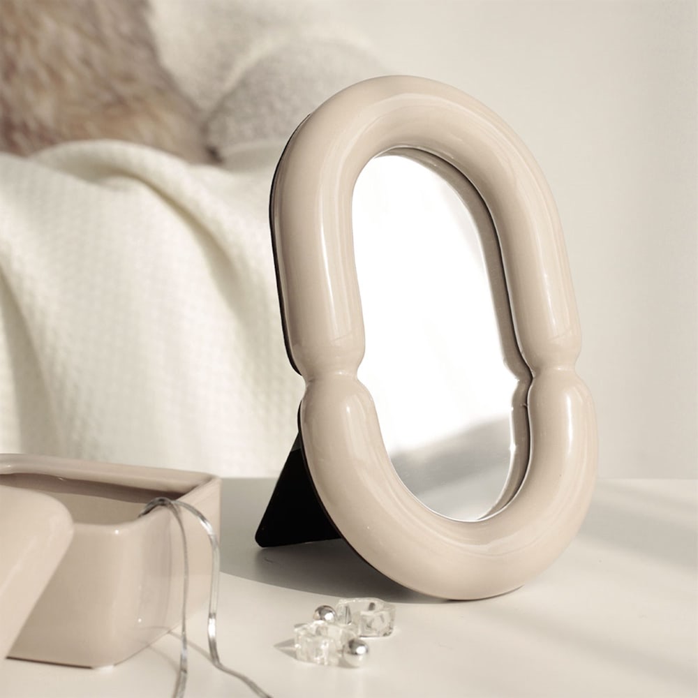 Vanilla Girl Ceramic Makeup Mirror — Considered Home Styling — Lifestyle 8