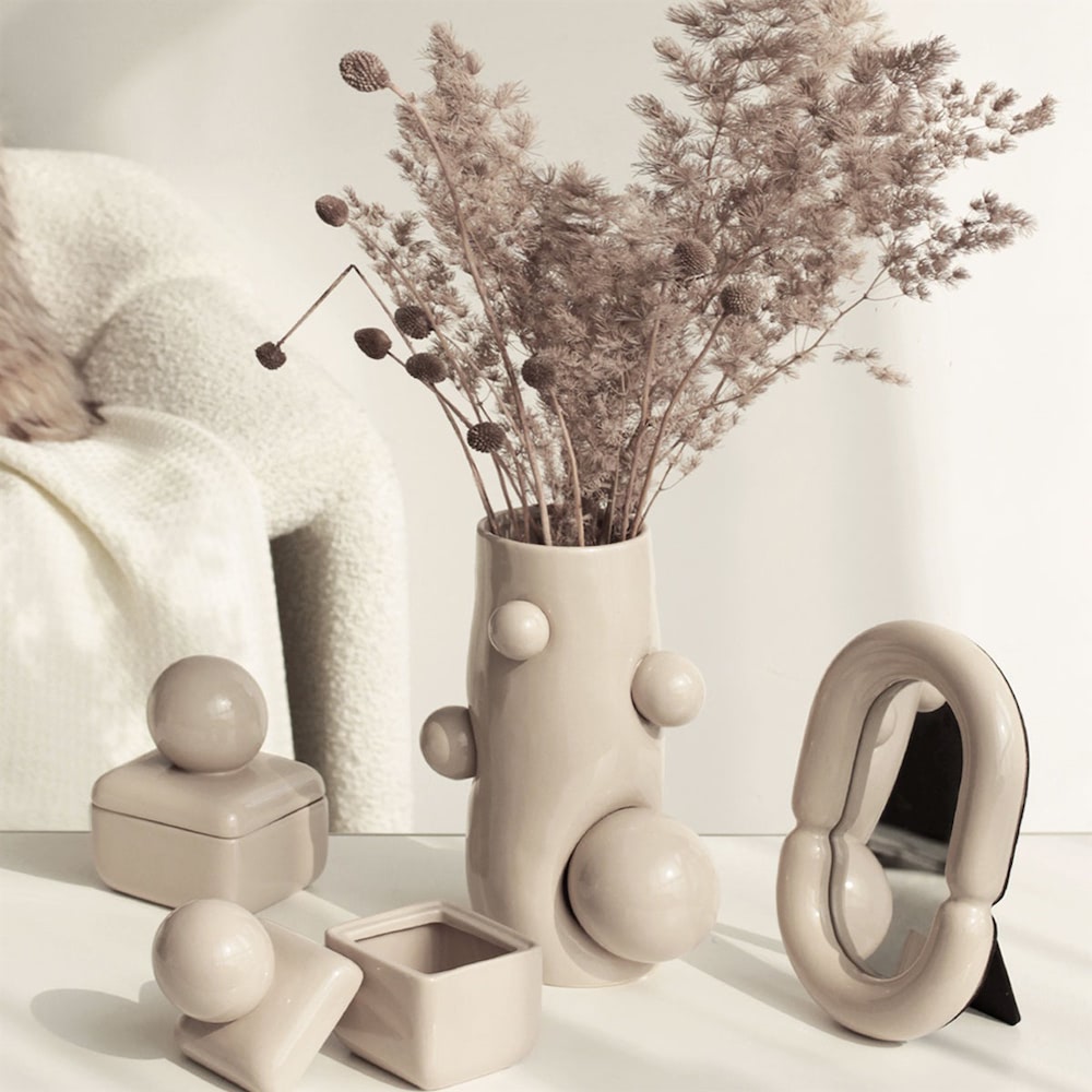 Vanilla Girl Ceramic Makeup Mirror — Considered Home Styling — Lifestyle 6