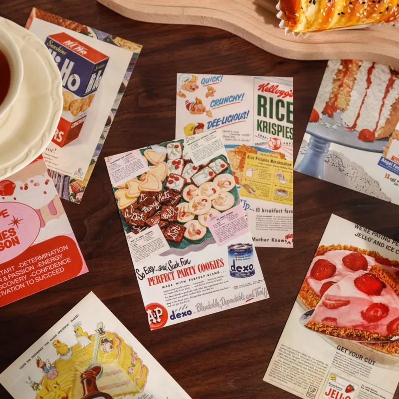 Vintage Sweets Posters Wall Collage Cards — Considered Home Styling — Lifestyle 3