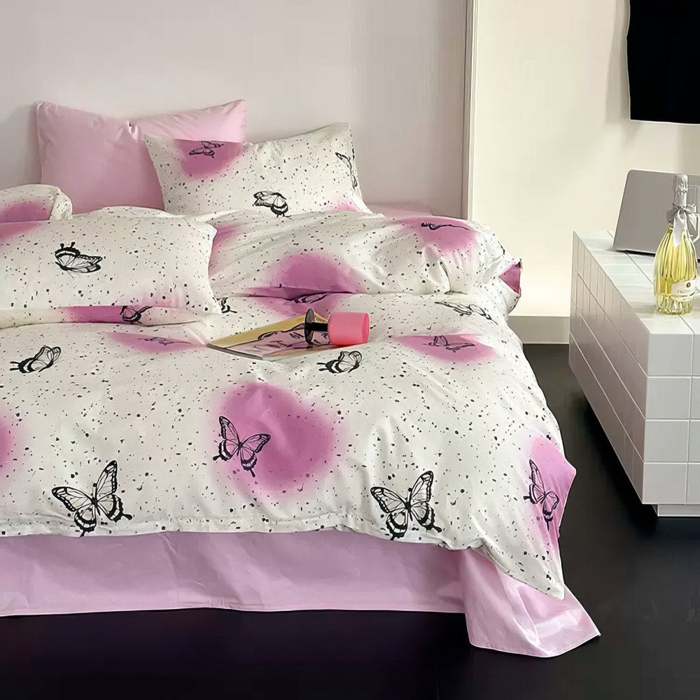Vintage Butterflies Bedding Set — Soft-Touch Cotton Duvet & Pillowcases — Lifestyle 7