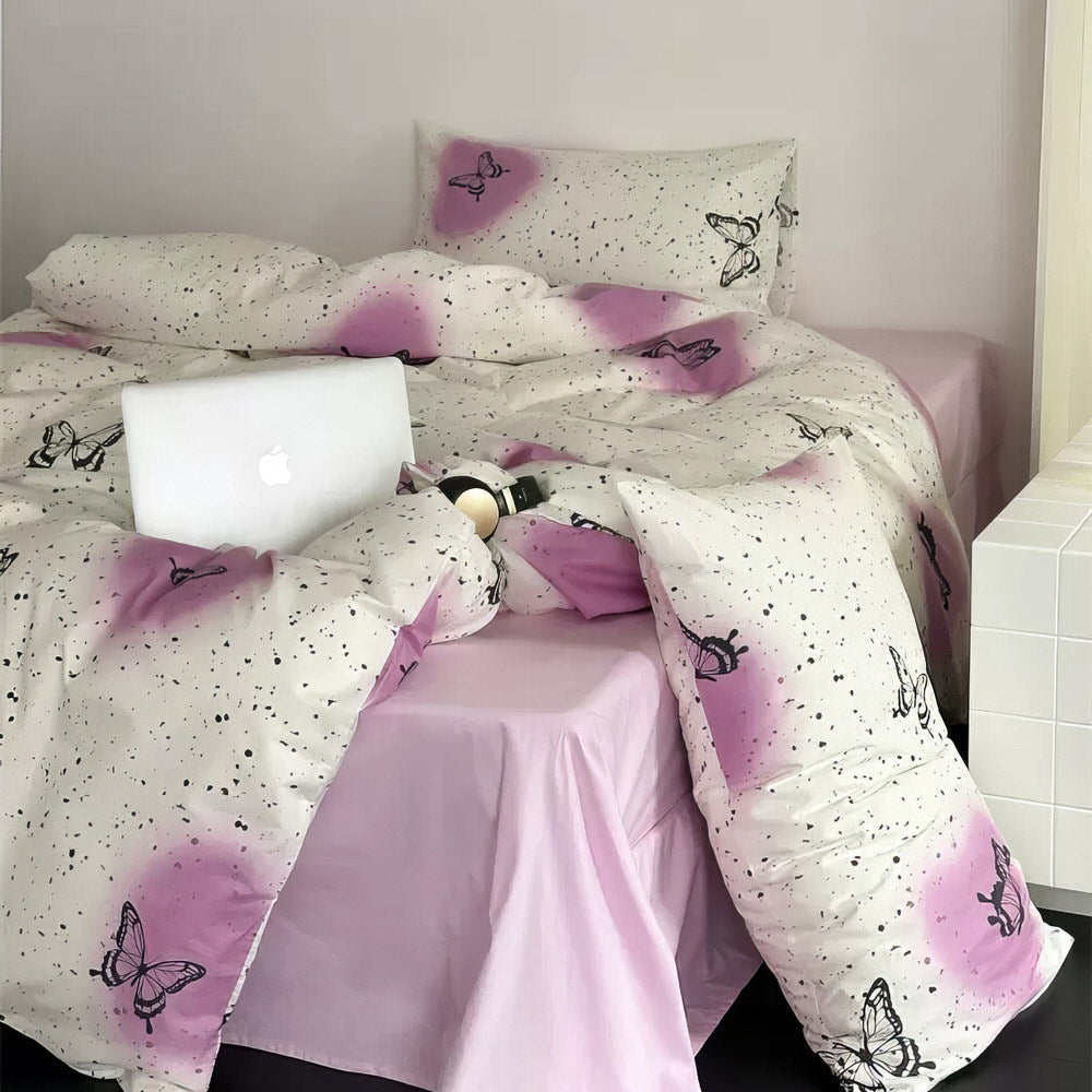 Vintage Butterflies Bedding Set — Soft-Touch Cotton Duvet & Pillowcases — Lifestyle 8
