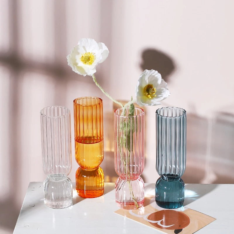 Vintage Striped Glass Vase — Decorative Vase for Considered Styling — Lifestyle 3