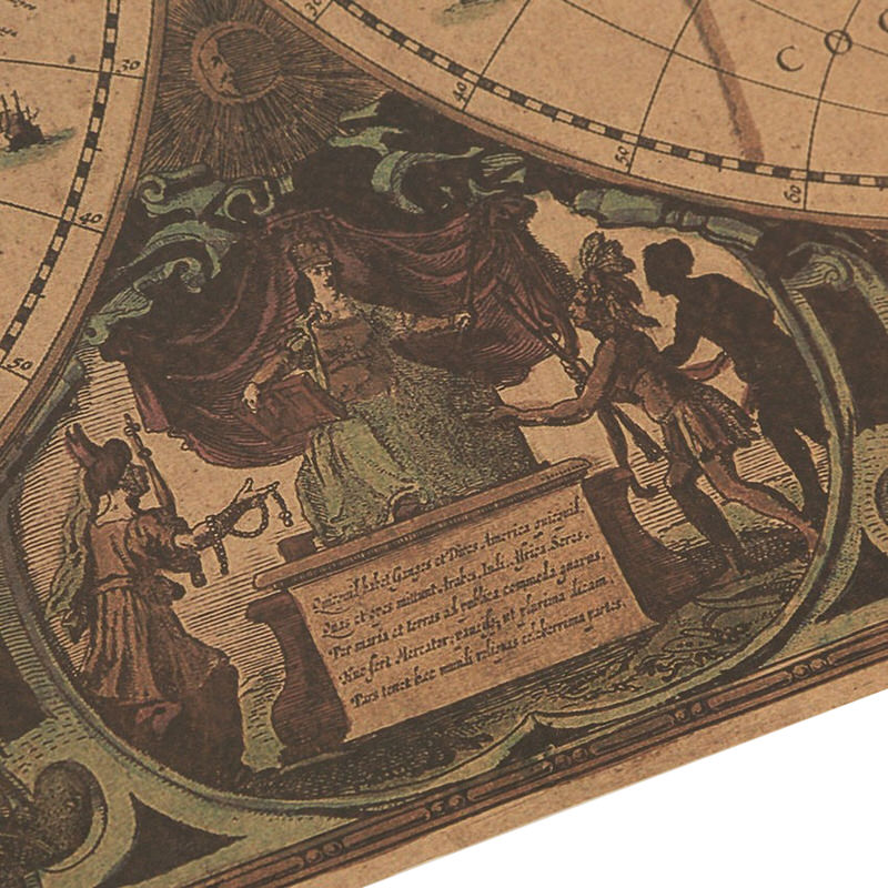 Vintage World Map Kraft Paper Poster — Considered Home Styling — Lifestyle 1