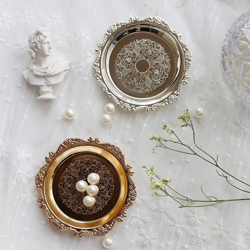 Retro Gloss Metal Jewelry Tray — Considered Home Styling — Front view