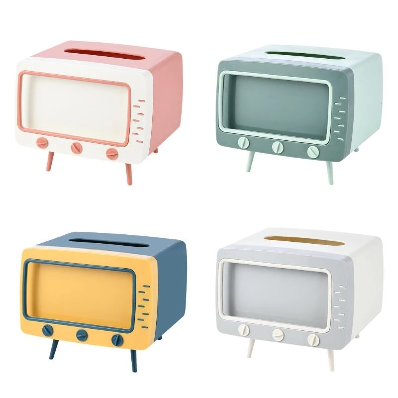 Vintage TV Table Tissue Holder — Considered Home Styling — Front view