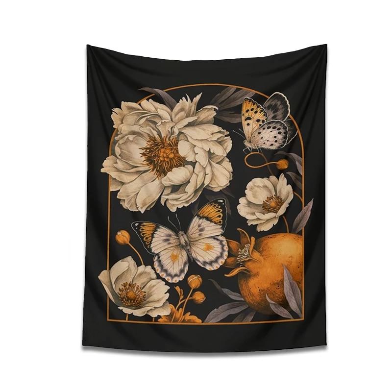 Vintage White Night Flower Tapestry — Considered Home Styling — Front view