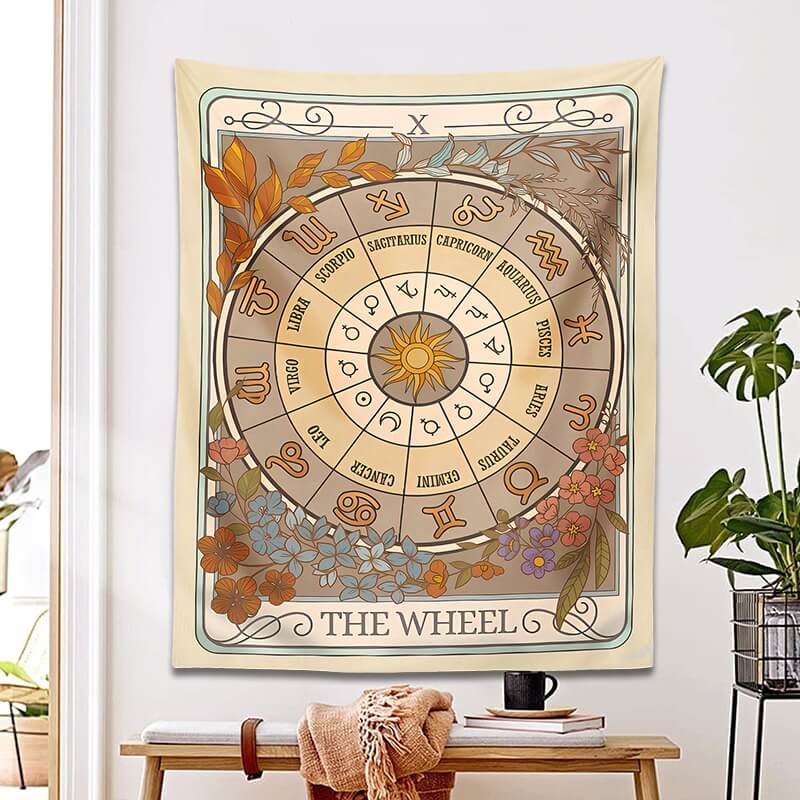 The Zodiac Wheel Tarot Tapestry — Considered Home Styling — Detail
