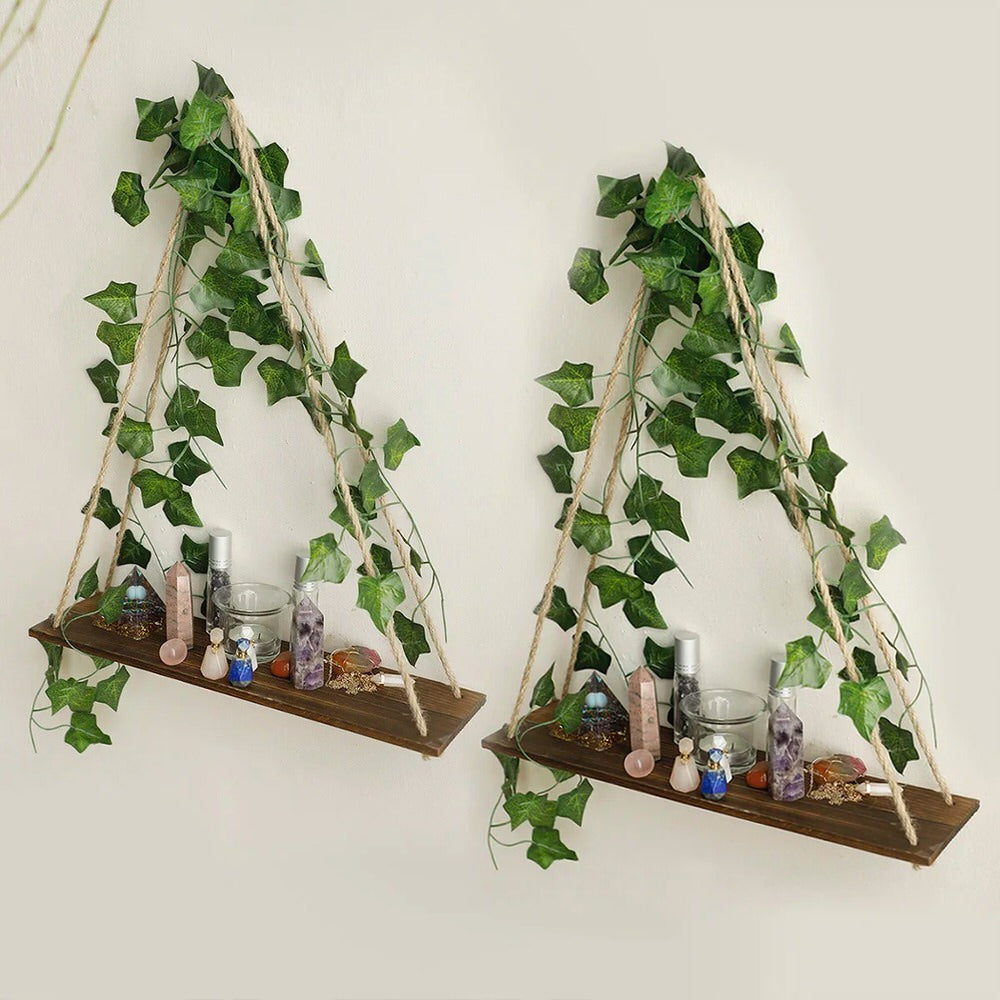 Hanging Shelf with Artificial Ivy LED-Strip Light — Lifestyle 4