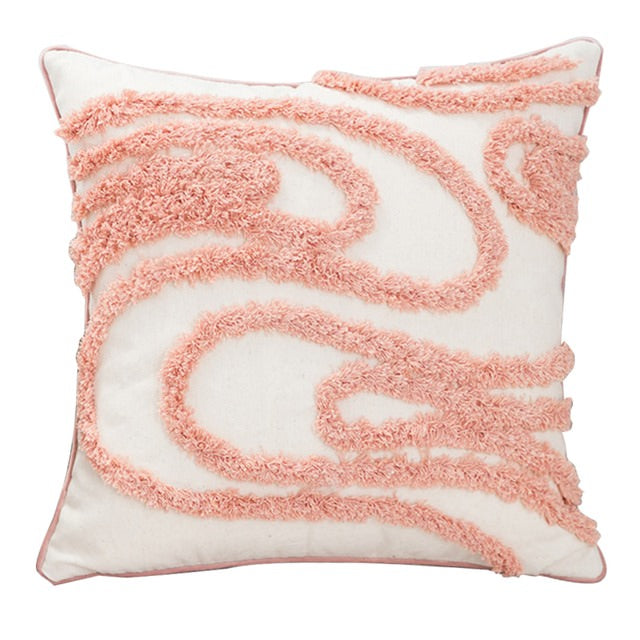 Wavy Tufted Cushion Cover — Soft Textured Pillow for Bedroom Layering — Lifestyle 2