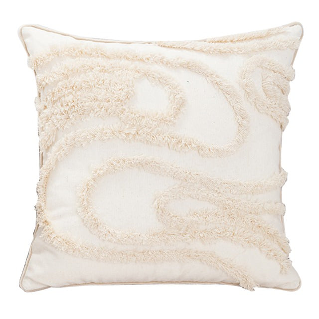 Wavy Tufted Cushion Cover — Soft Textured Pillow for Bedroom Layering — Lifestyle 4