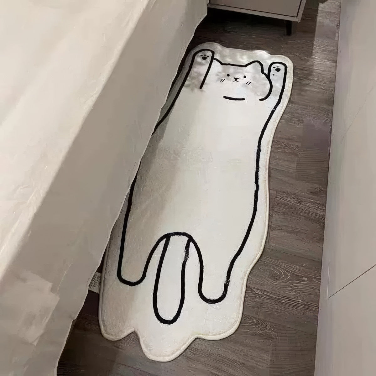 Simple Cat Accent Bedside Rug — Soft Accent Rug for Bedroom Layering — Lifestyle 2