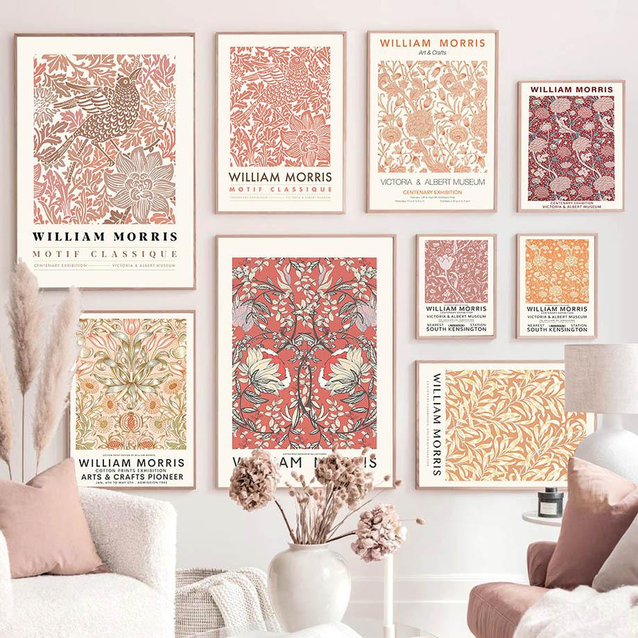 Orange Red Floral Art Canvas Posters — Considered Home Styling