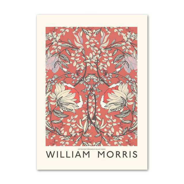 Orange Red Floral Art Canvas Posters — Considered Home Styling
