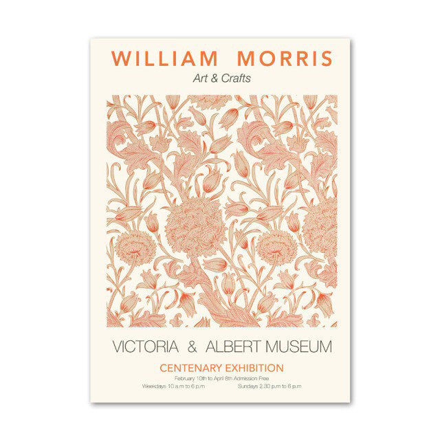 Orange Red Floral Art Canvas Posters — Considered Home Styling