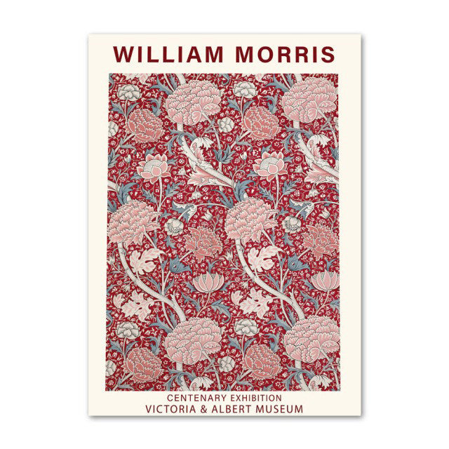 Orange Red Floral Art Canvas Posters — Considered Home Styling