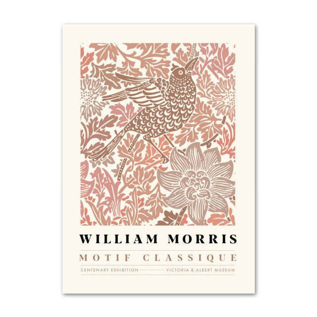 Orange Red Floral Art Canvas Posters — Considered Home Styling