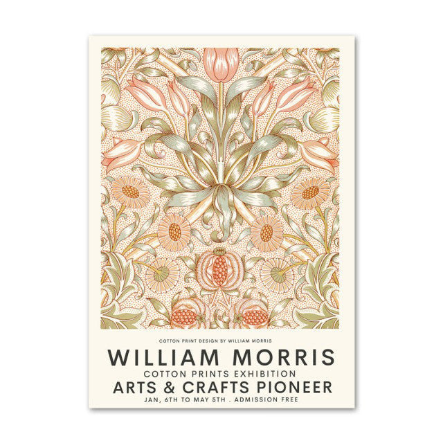 Orange Red Floral Art Canvas Posters — Considered Home Styling