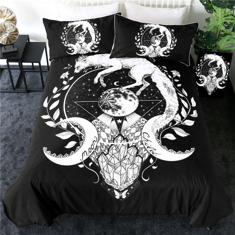 Moon Child Bedding Set — Soft-Touch Cotton Duvet & Pillowcases — Front view