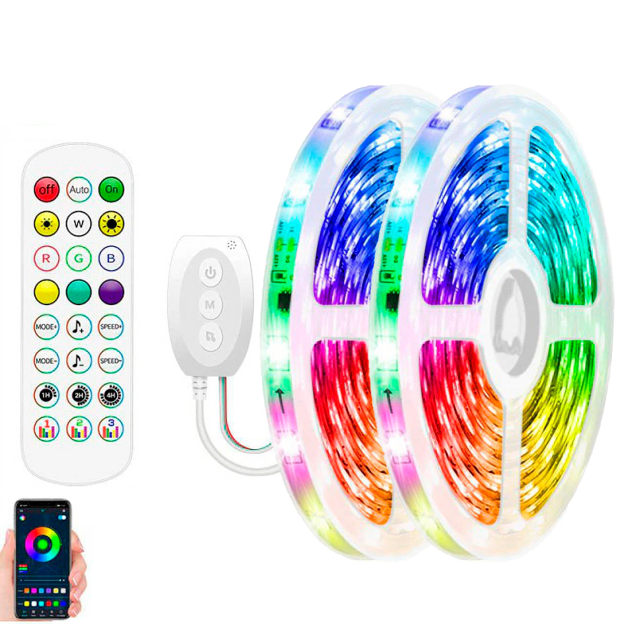 Multicolor LED Lights — Warm LED Mood Lighting for Bedside — Front view