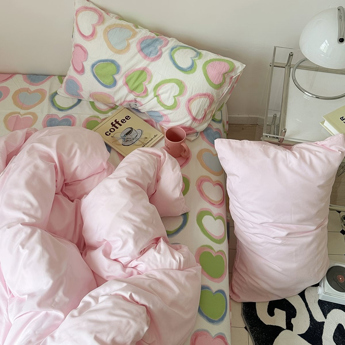 Hearts Bedding Set — Soft-Touch Cotton Duvet & Pillowcases — Front view