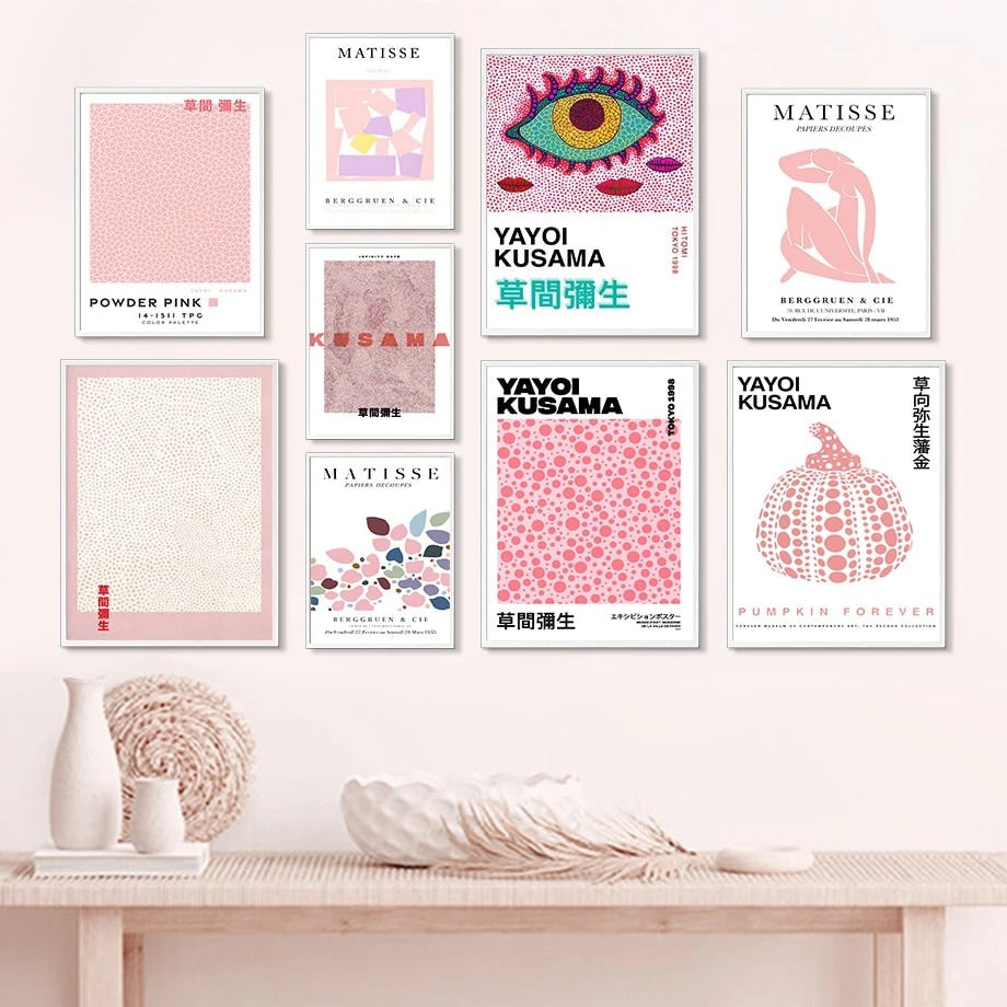 Japanese Pink Selection Canvas Posters — Considered Home Styling — Front view