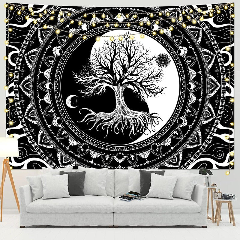 Yin Yang Tree of Life Tapestry — Considered Home Styling — Detail