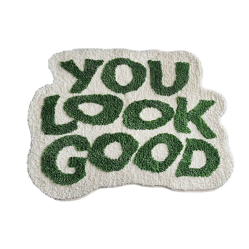 You Look Good Tufted Accent Rug — Soft Accent Rug for Bedroom Layering — Front view