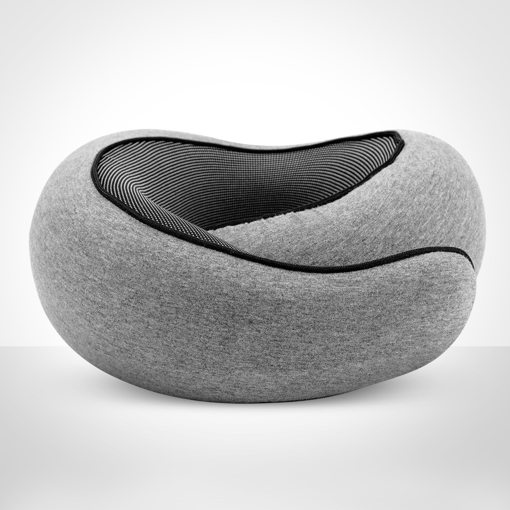 Travel Neck Pillow — Memory Foam Cushion with Full Neck Support for Long Trips — Front view