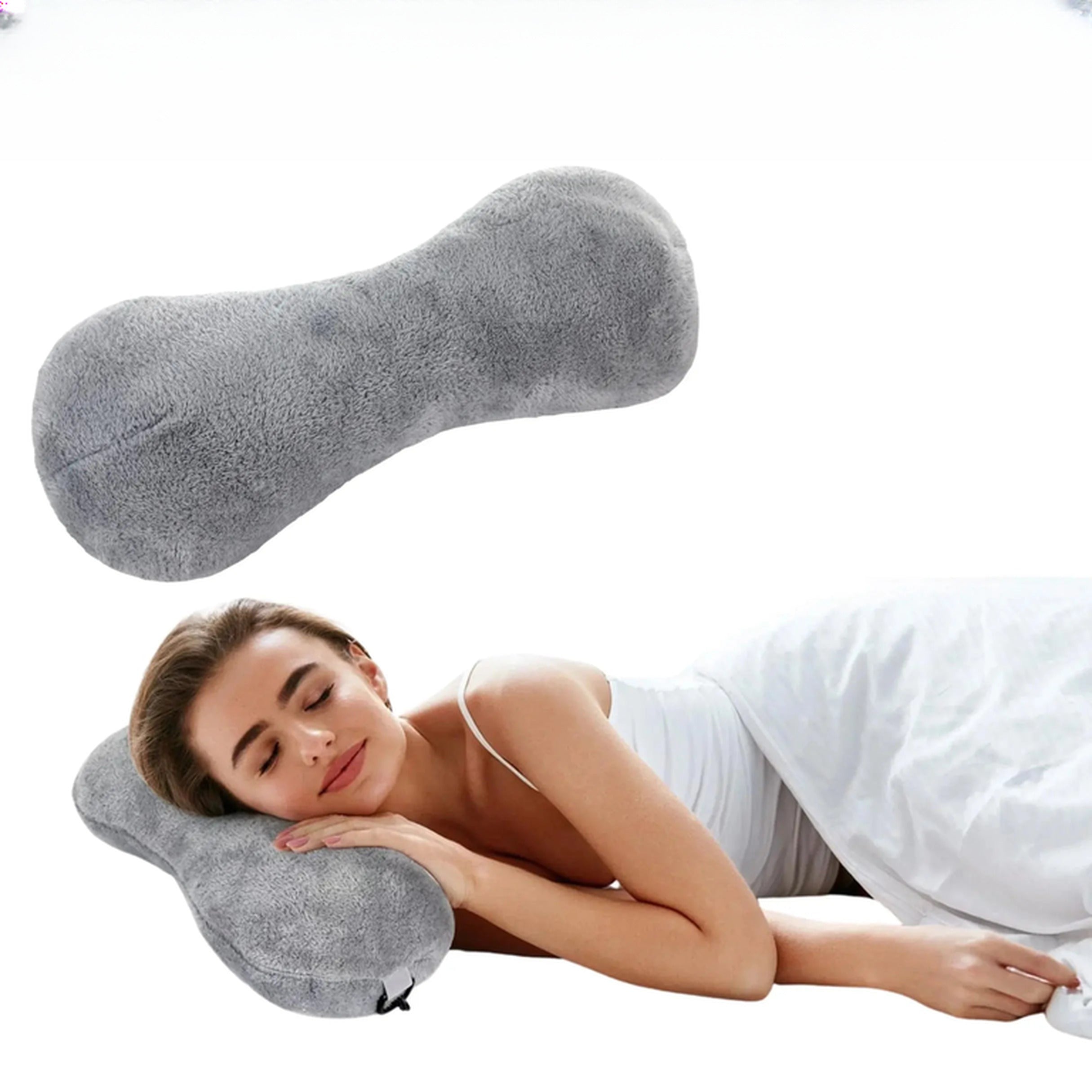 Luxurious Travel Pillow for Supportive Comfort in Black and Grey