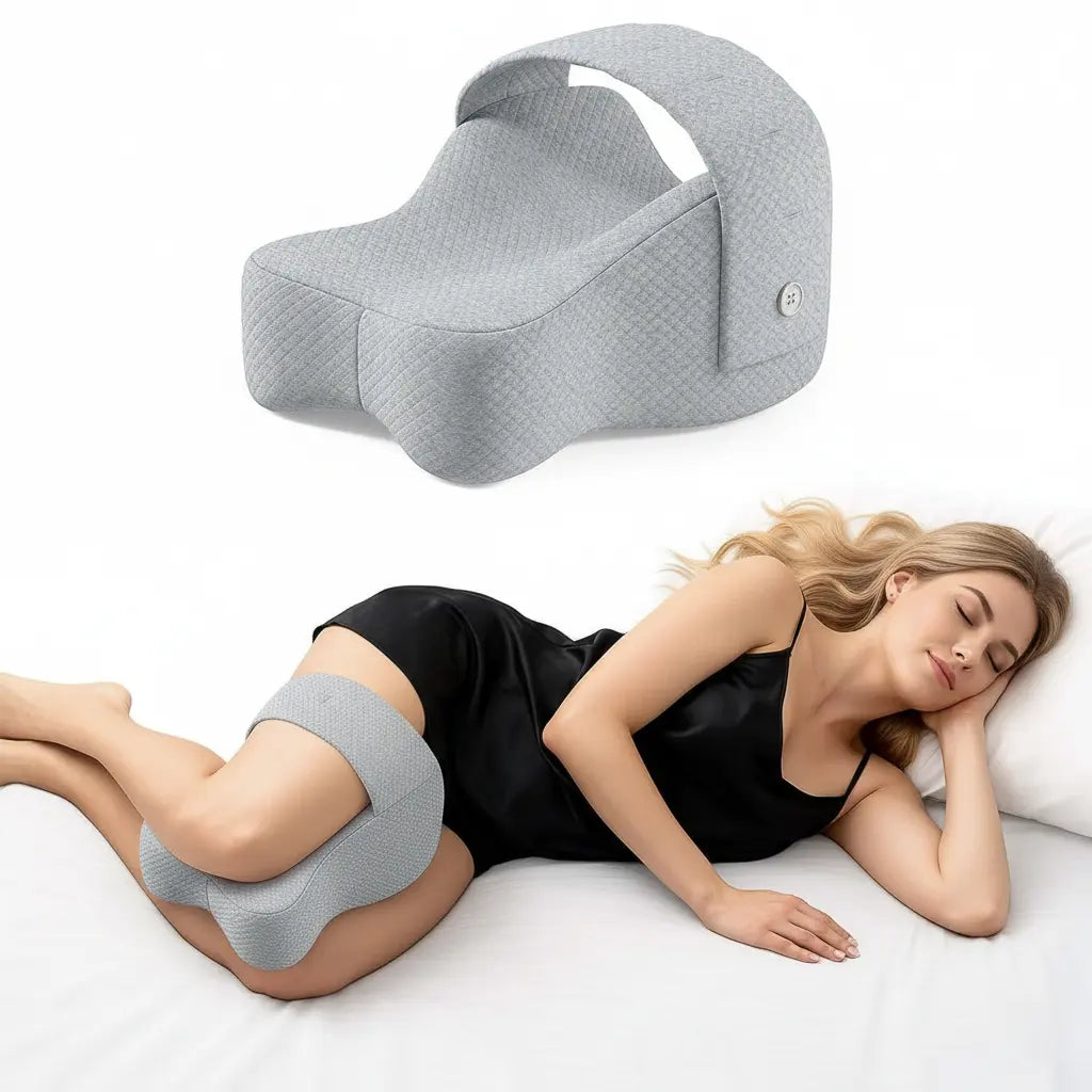 Memory Foam Sleep Pillow with Adjustable Strap in Grey for Enhanced Comfort and Support — Lifestyle 8