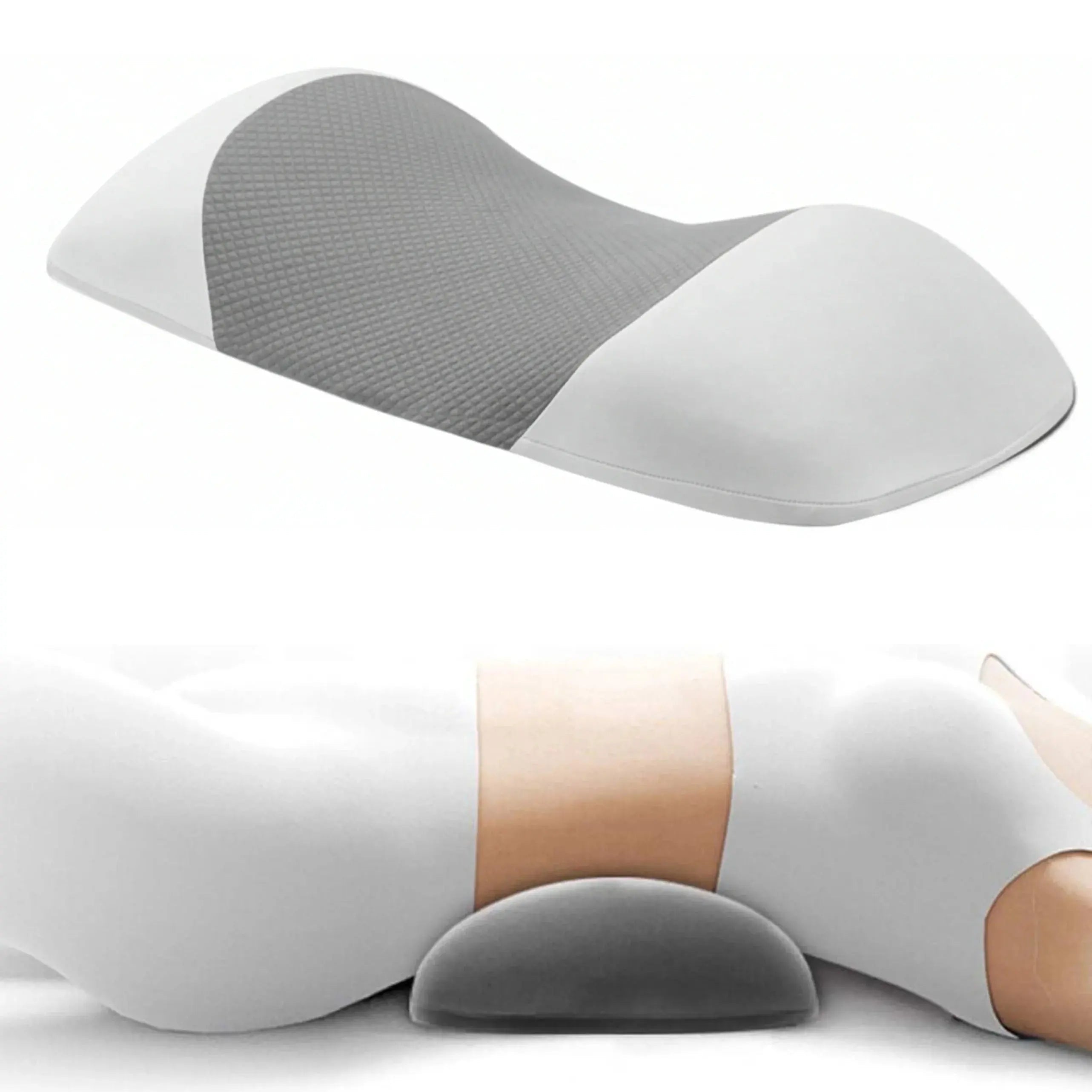 Memory Foam Lumbar Support Pillow for Comfort - Available in Gray, Deep Gray, Pink; Size 55x26x11cm — Lifestyle 7