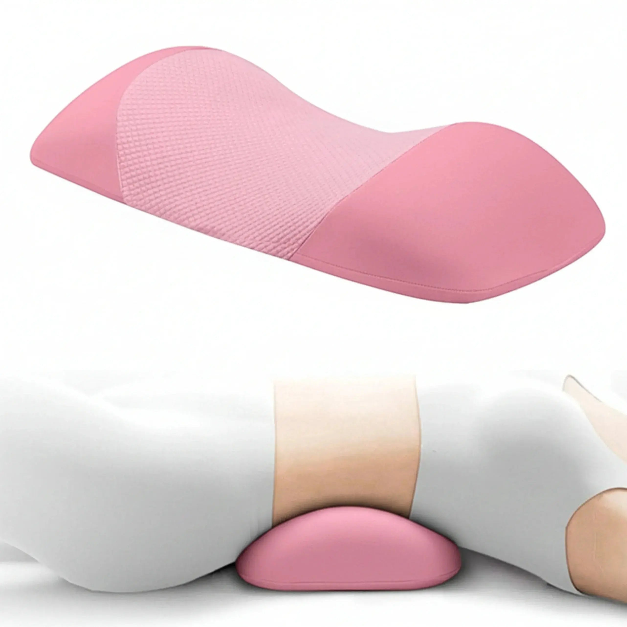 Memory Foam Lumbar Support Pillow for Comfort - Available in Gray, Deep Gray, Pink; Size 55x26x11cm — Lifestyle 8