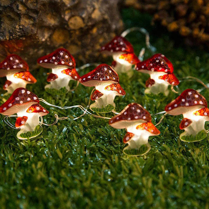 Mushroom Fairy String Lights — Warm LED Mood Lighting for Bedside — Lifestyle 1