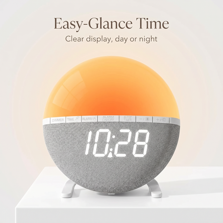 Sunrise Alarm Clock — Wake Up Light with Soothing Sounds & Mood Lighting