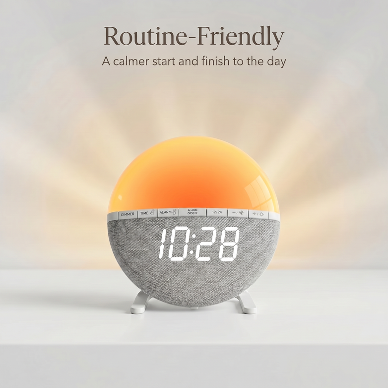 Sunrise Alarm Clock — Wake Up Light with Soothing Sounds & Mood Lighting