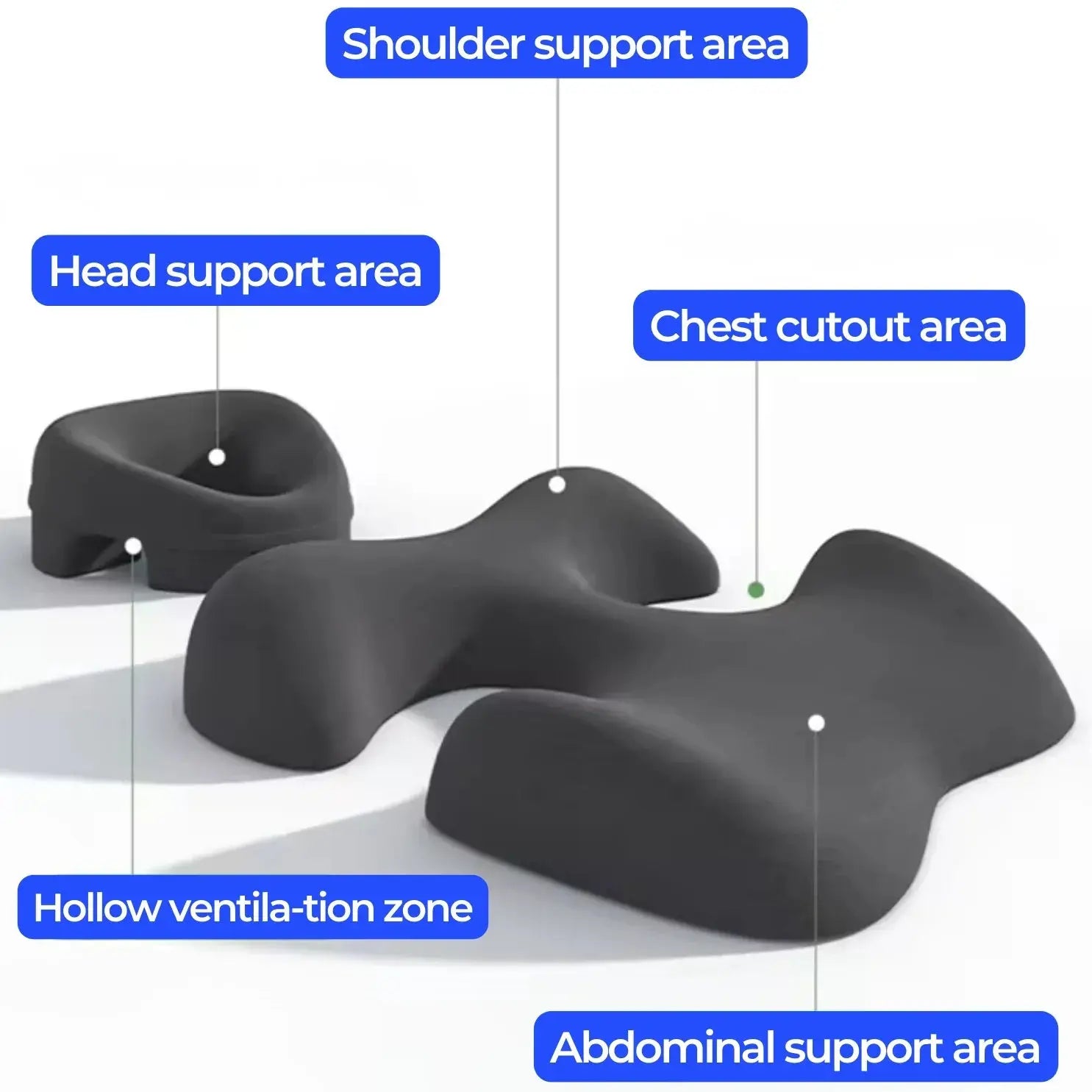 Massage Face Cradle Pillow Set for Comfortable Sleep – Available in Light Gray and Black — Lifestyle 2