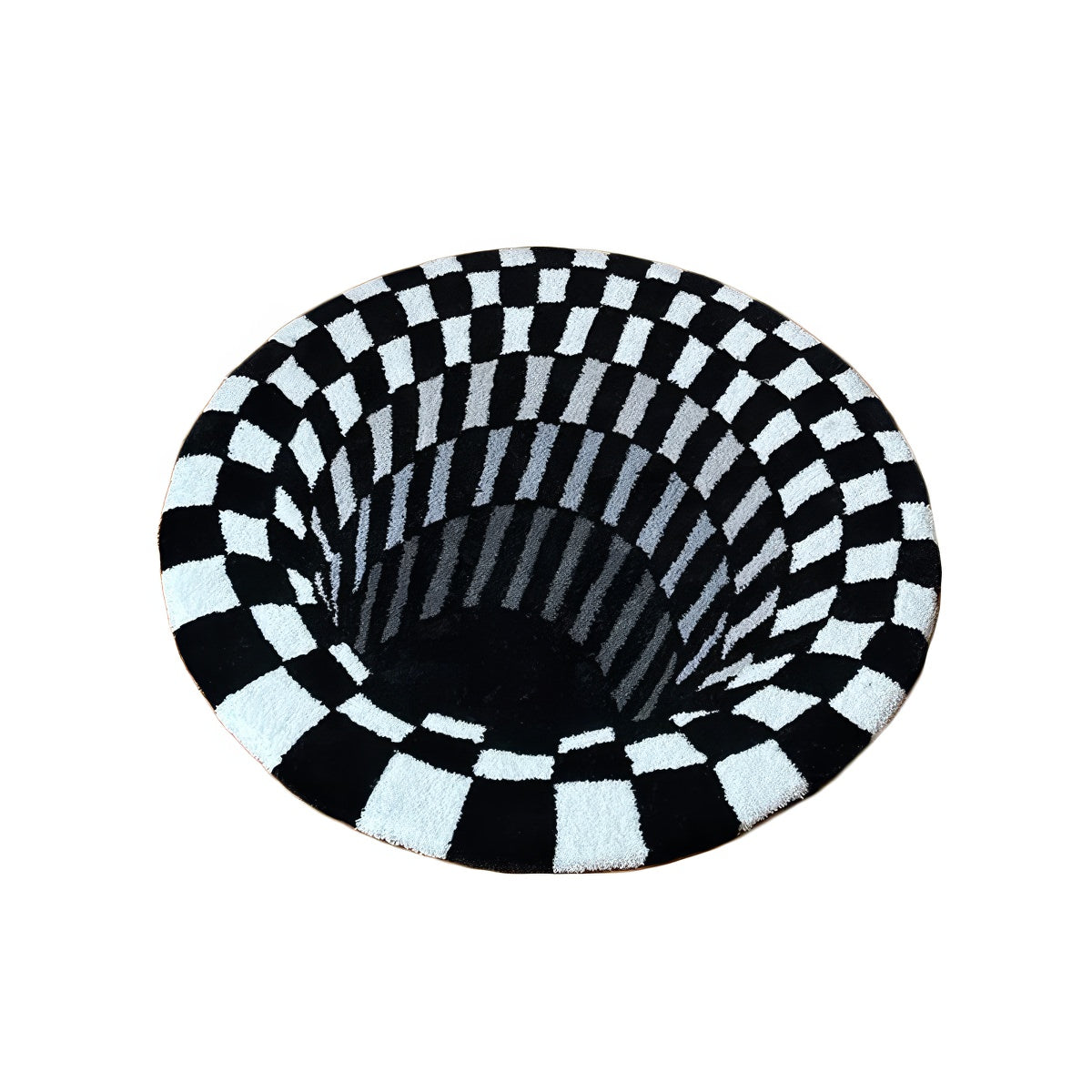 3D Hole Illusion Accent Rug — Soft Accent Rug for Bedroom Layering — Front view