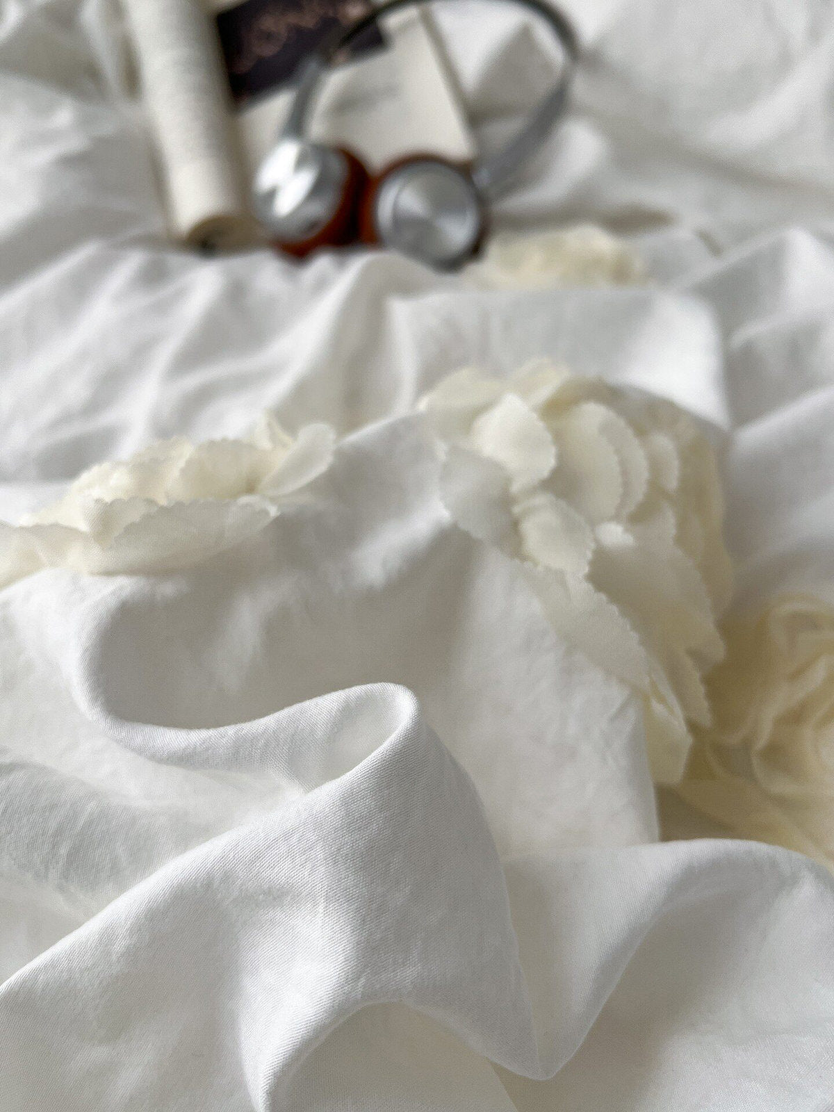 3D Rosette Ruffle Bedding Set — Washed-Cotton Duvet Cover with Floral Applique — Lifestyle 6