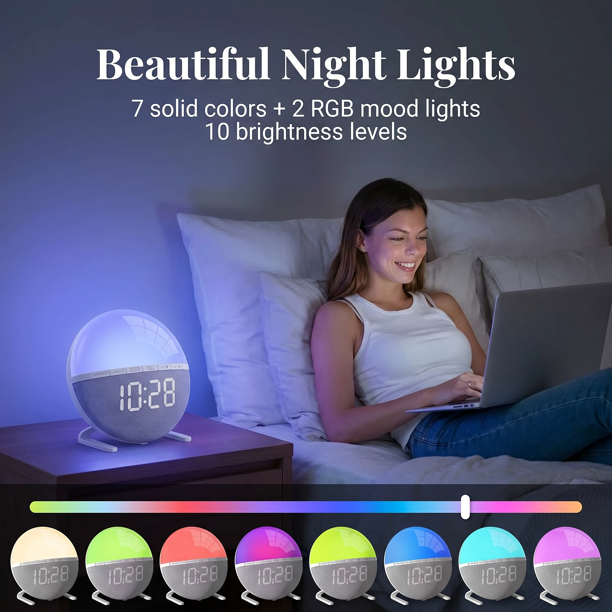 Sunrise Alarm Clock — Wake Up Light with Soothing Sounds & Mood Lighting