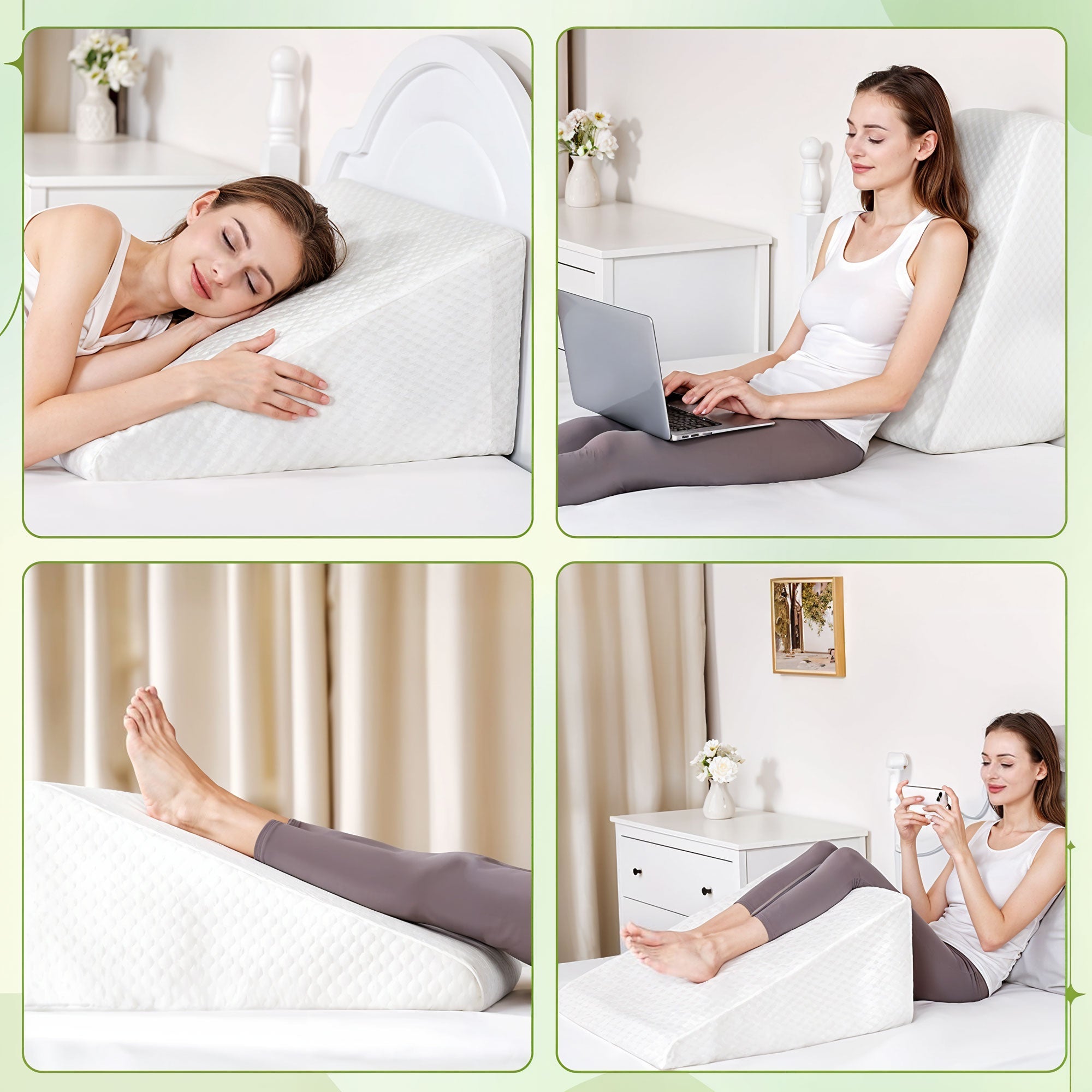 Ergonomic Back and Leg Wedge Pillow — Foam Support Cushion for Comfort and Alignment — Lifestyle 1