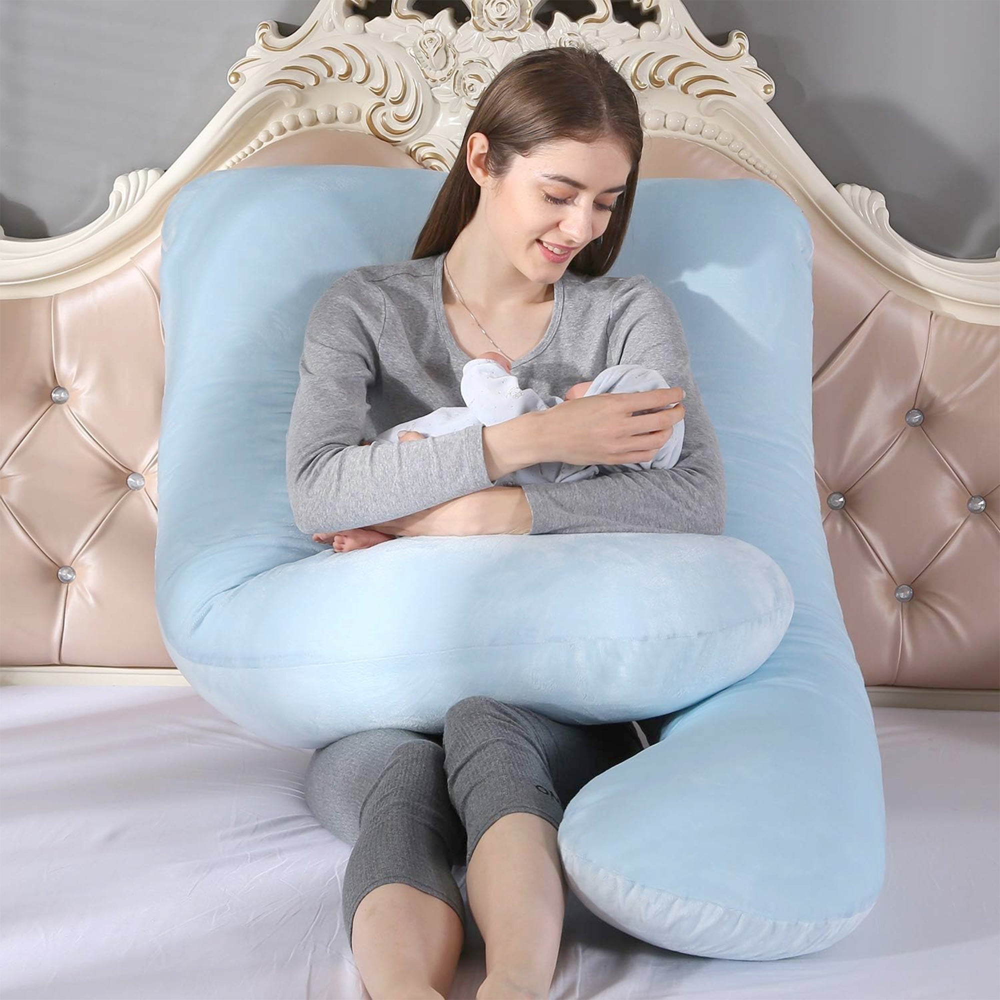 Full-Body U-Shape Pillow — Long Cushion for Side Sleepers — Front view
