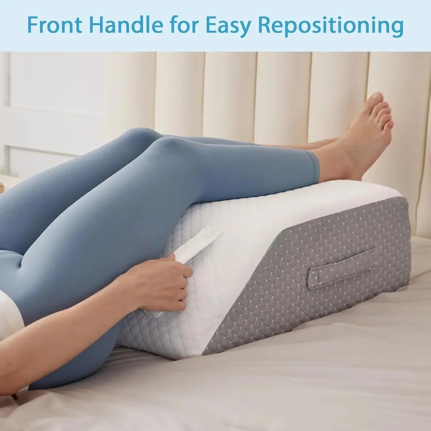 Leg Elevation Pillow for Enhanced Comfort with Memory Foam Fill – Available in White and Gray — Lifestyle 2