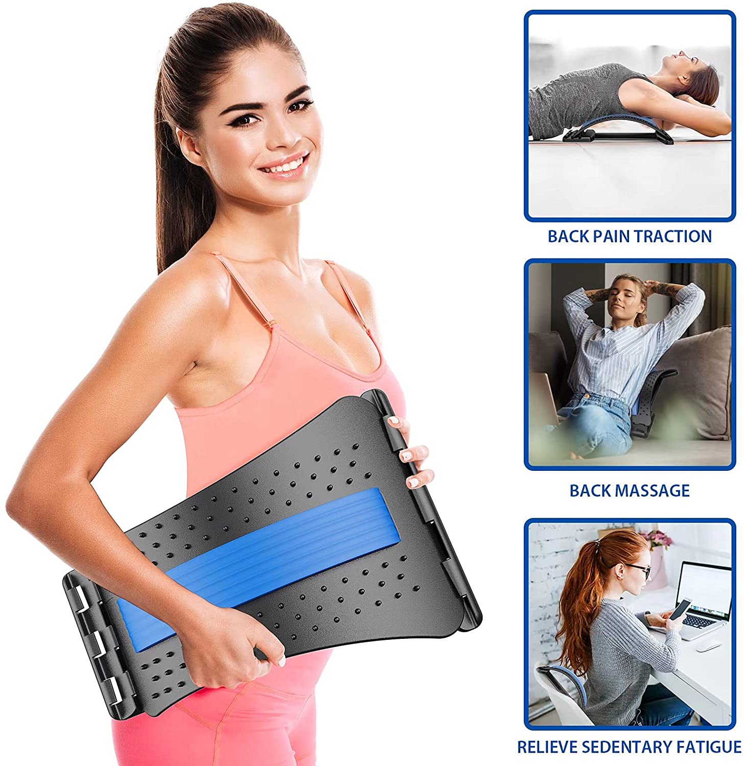 Back Stretcher Bench — Spine Support Cushion for Upper and Lower Back Stretching — Lifestyle 2