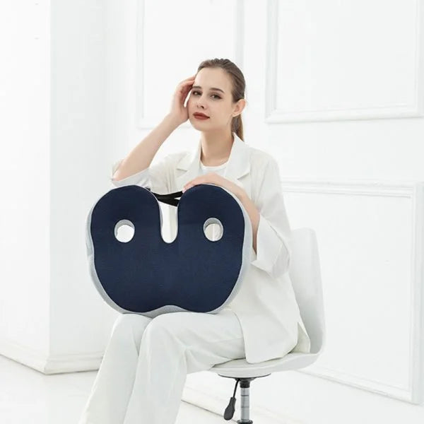 Ergonomic Adjustable Memory Foam Sit Bone Relief Seat Cushion for All-Day Comfort and Support
