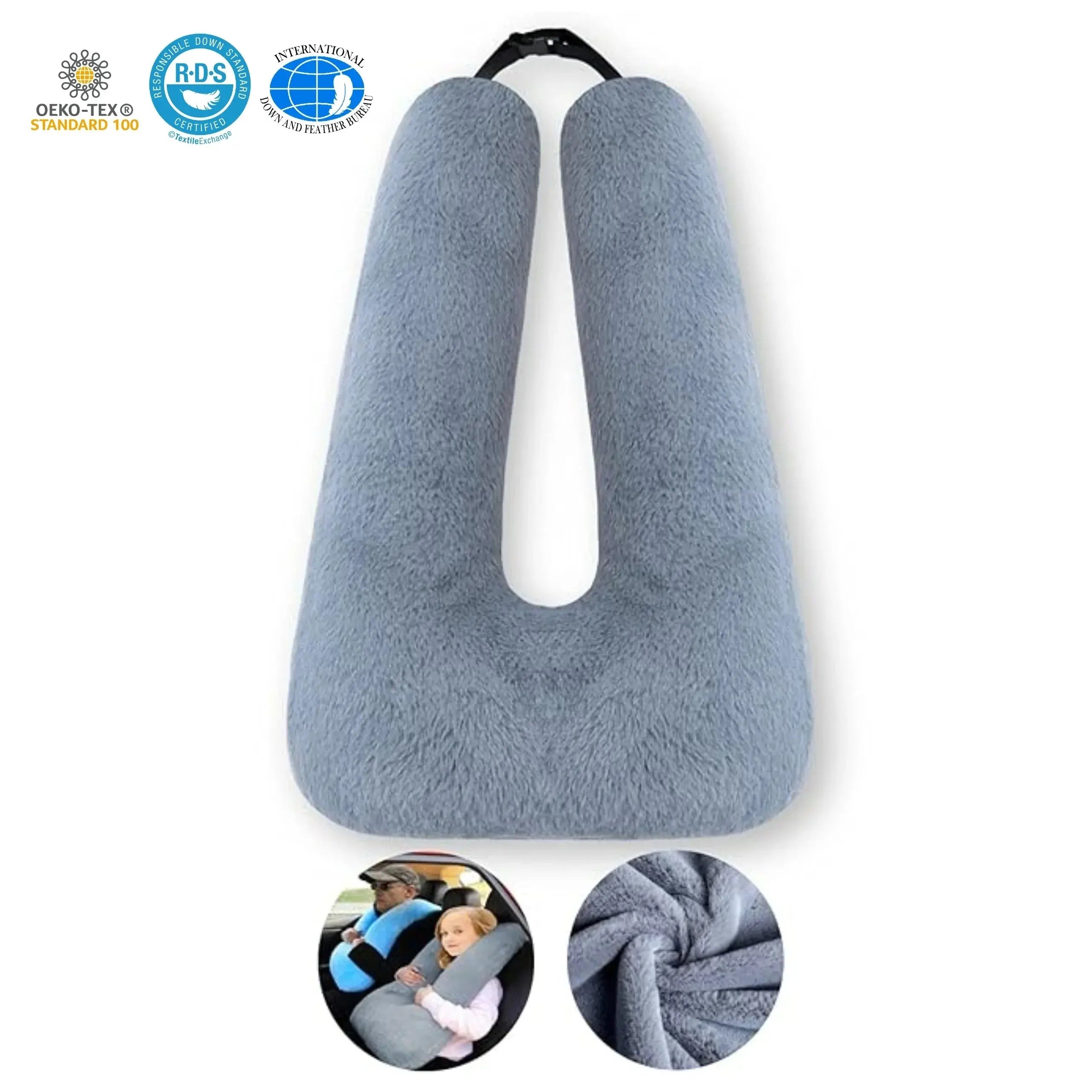 Memory Foam Travel Pillow - Compact Cushion for Comfortable Sleep, Available in Blue, Red, Grey, and Pink — Lifestyle 7