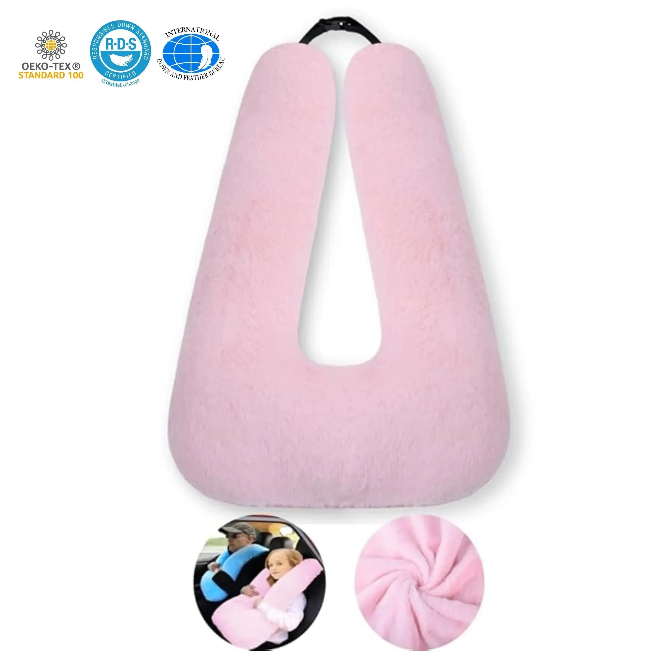 Memory Foam Travel Pillow - Compact Cushion for Comfortable Sleep, Available in Blue, Red, Grey, and Pink — Lifestyle 5