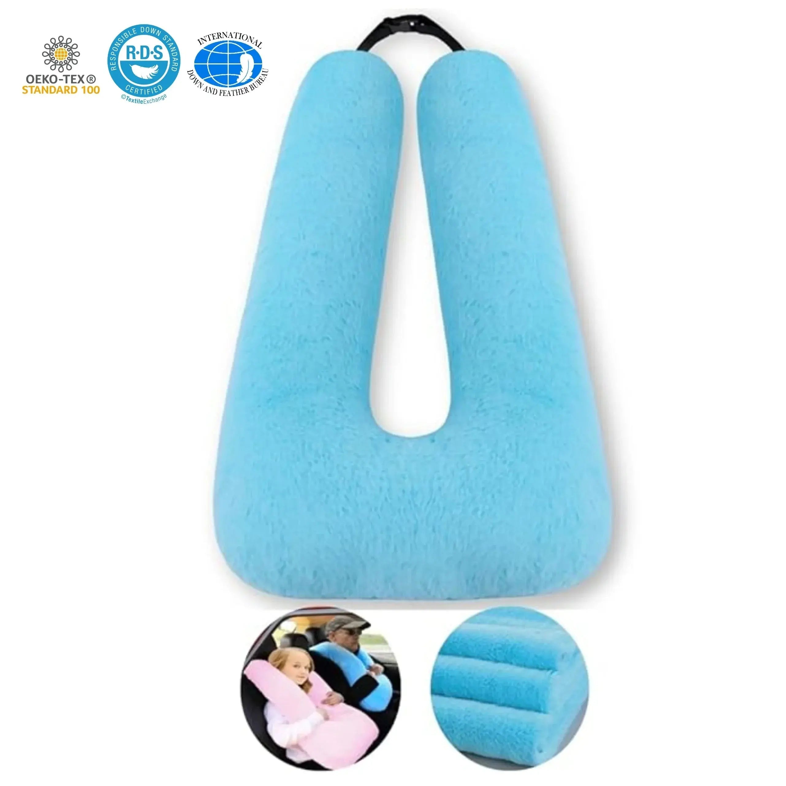 Memory Foam Travel Pillow - Compact Cushion for Comfortable Sleep, Available in Blue, Red, Grey, and Pink — Lifestyle 6