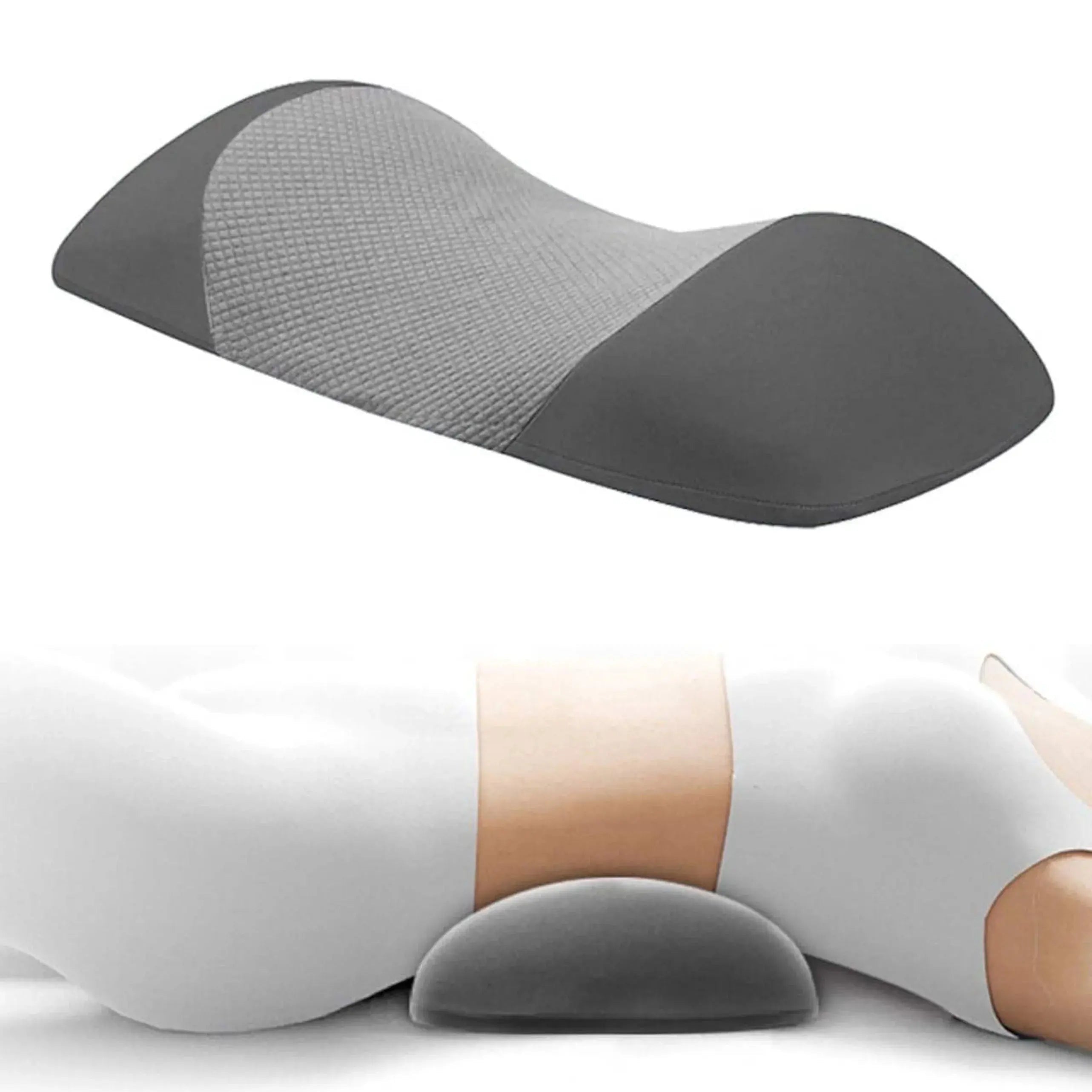 Memory Foam Lumbar Support Pillow for Comfort - Available in Gray, Deep Gray, Pink; Size 55x26x11cm — Lifestyle 6